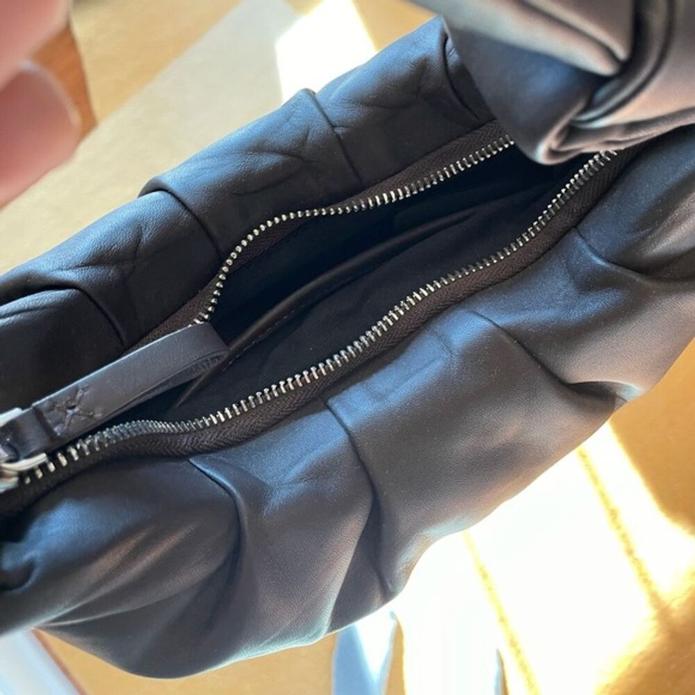 H&M Premium Leather Chocolate Brown Puffer Bag - Picture 8 of 10